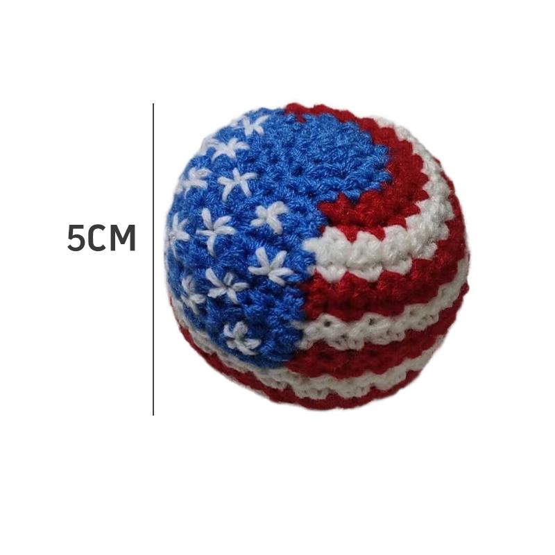 Usa Flag Handmade Knitted Footbag Sack Professional Stars Stripes Kick Ball Fitness Exercise Toy For Adults