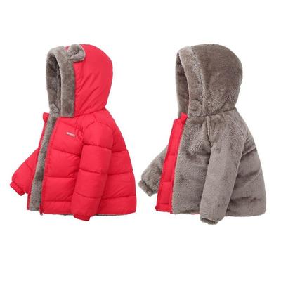 Winter Kinder Daunen & Parkas Jungen Mädchen Lamm Daunen Hoodies Jacke Mantel mit niedlichen Bärenohren Kinder Oberbekleidung & Mäntel