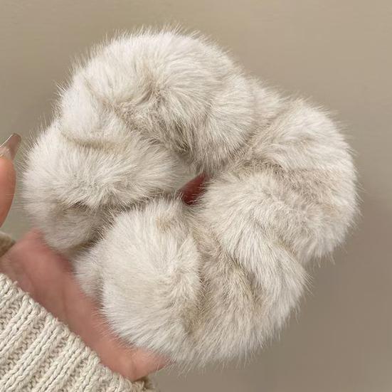 Yousheng Women Hair Rope Large Size Plush Hair Scrunchies Comfortable Fit No Pulling Warm Hair Band Hair Accessories