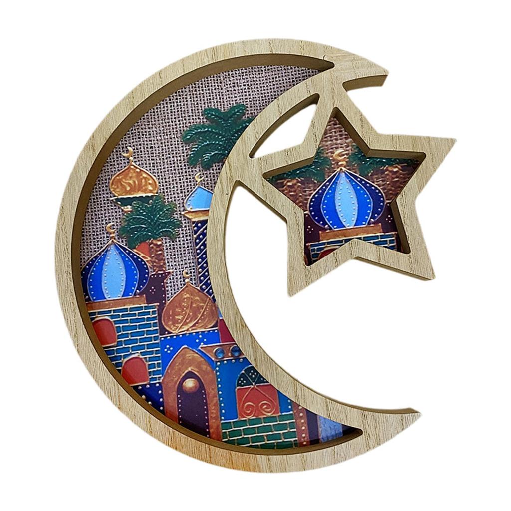 Moon Star Decorative Serving Tray Luxury Tableware Platter Ramadan Party Centerpiece for Home Decor