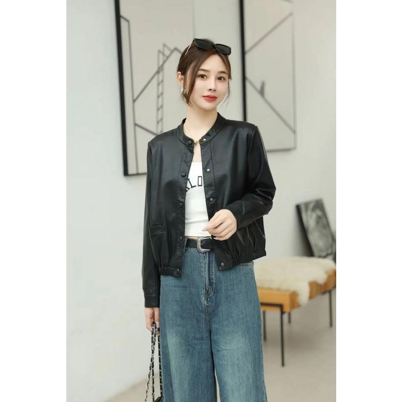 Leather Jacket Women's Short Casual Loose Slim Fashion Versatile Coat