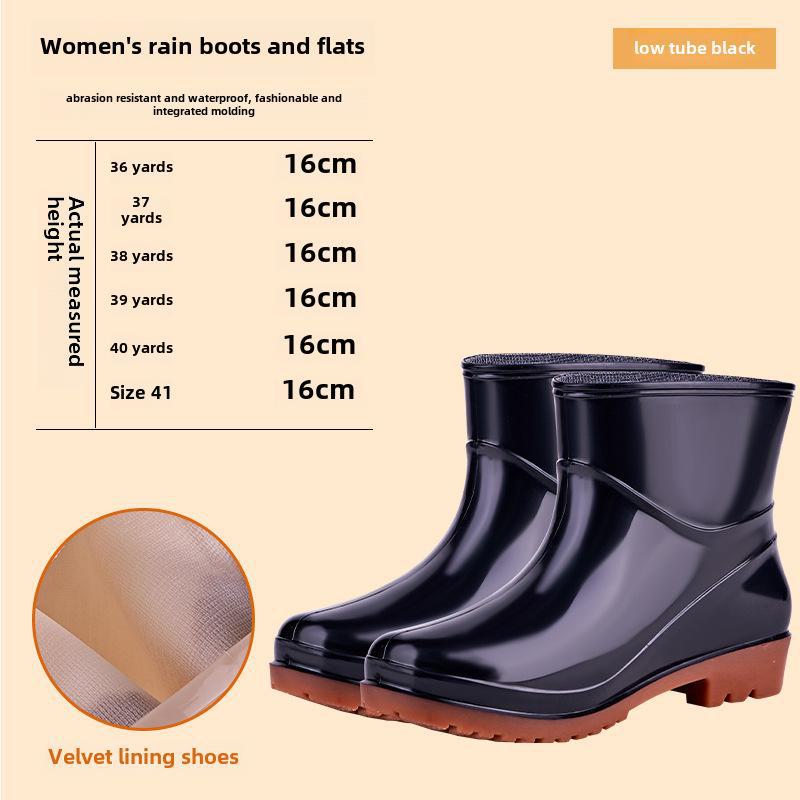 Dámské protiskluzové lehké boty do deště v korejském stylu – pohodlné nízké gumové boty