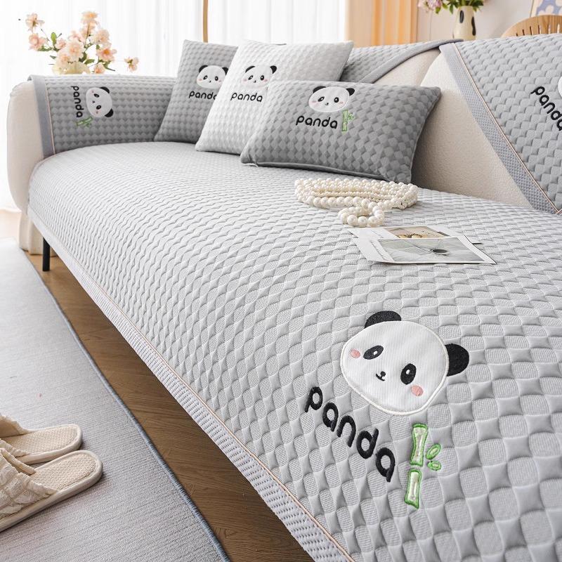 Ice Silk Mat Sofa Cushion Summer Non-Slip Seat Cushion Cartoon Cute Wind Cooling Sofa Cover Backrest Towel Cover Cloth