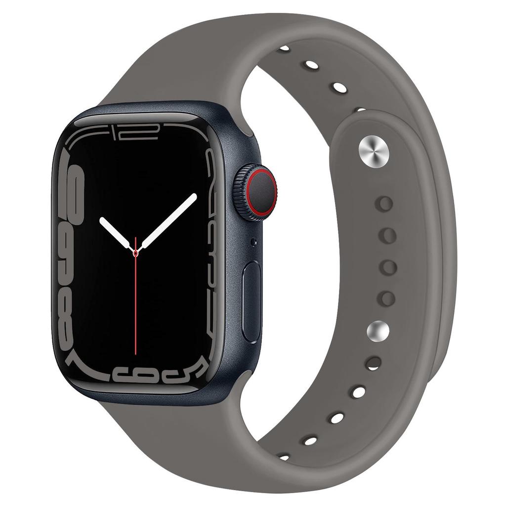Compatible Silicone Watch Strap for Apple Watch S11 - All Series, Universal Double-Section Snap Button.