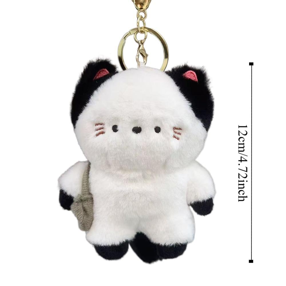 Travel Kitten Cat Plush Keyring Bell Plush Cat Doll Keychain Plush Cat Bag Pendant  Female Girls