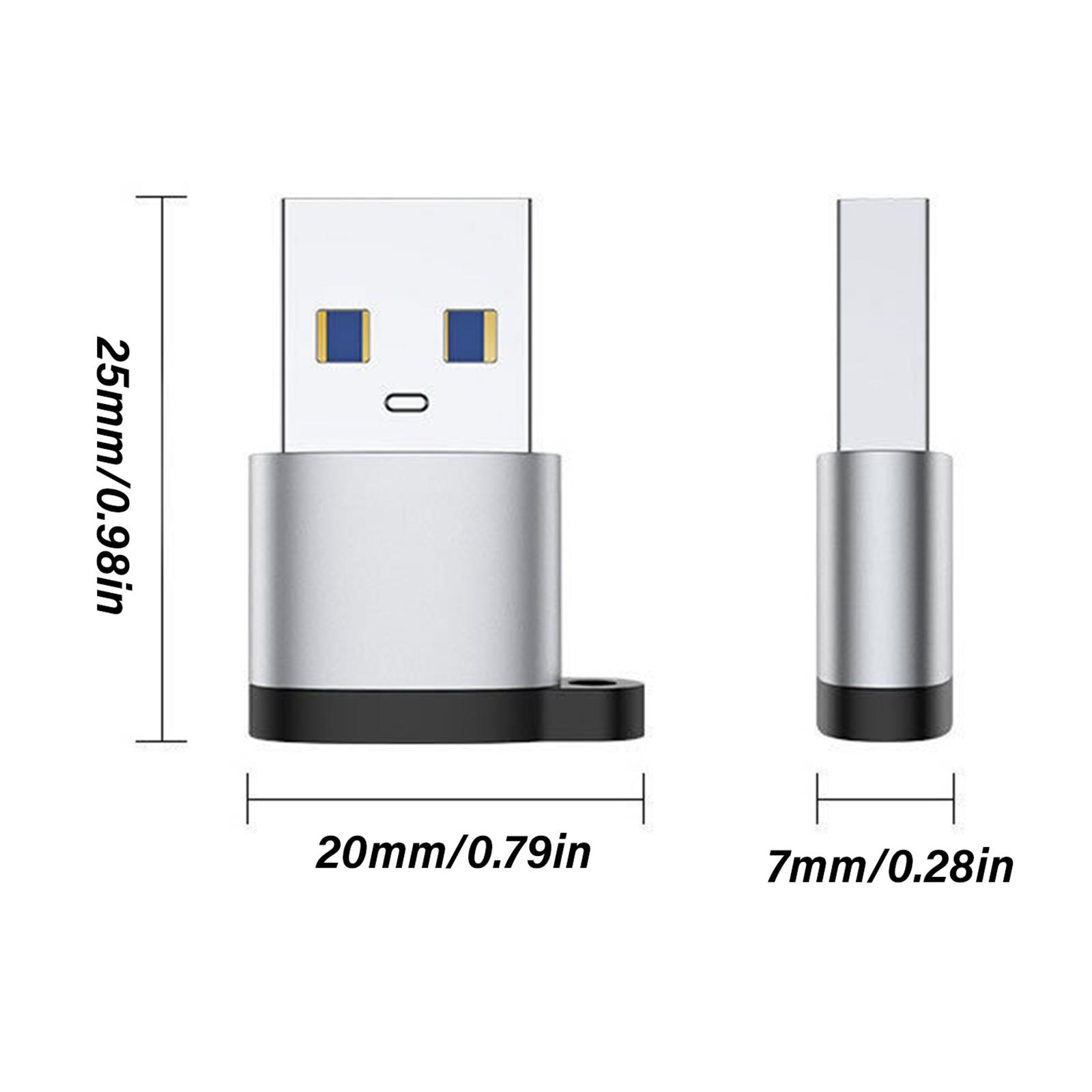 Адаптер-конвертер USB C Female to USB A Male для быстрой зарядки и передачи данных — фото 8