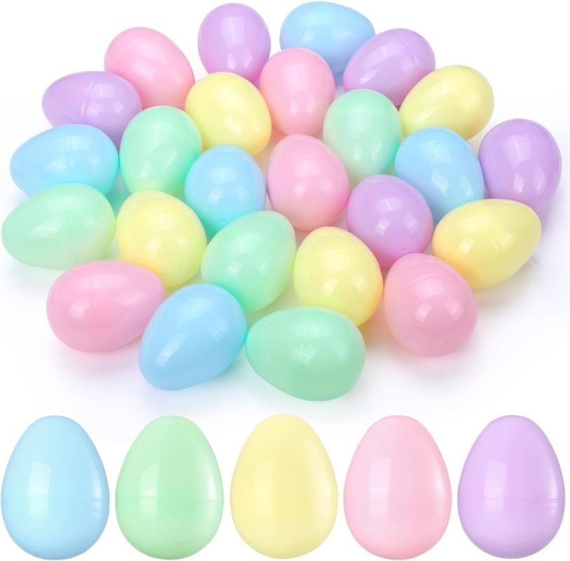 100/10ks Barevná velikonoční vajíčka Macaron barvy Otevírací plnitelná Prázdné koule Simulovaná velikonoční vajíčka Dětské hračky Party dekorace Potřeby