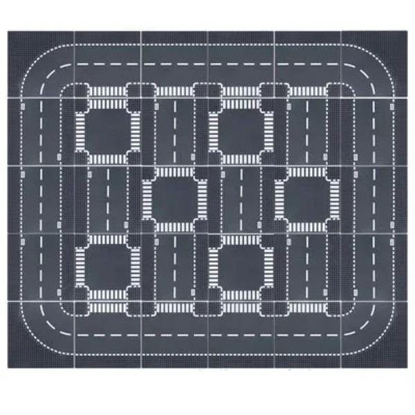 Baseplate Strade Città Strada Incrocio Dritto Curva Incrocio a T Mattoncini Base Plate 32*32 Compatibile Tutte le Marche Città