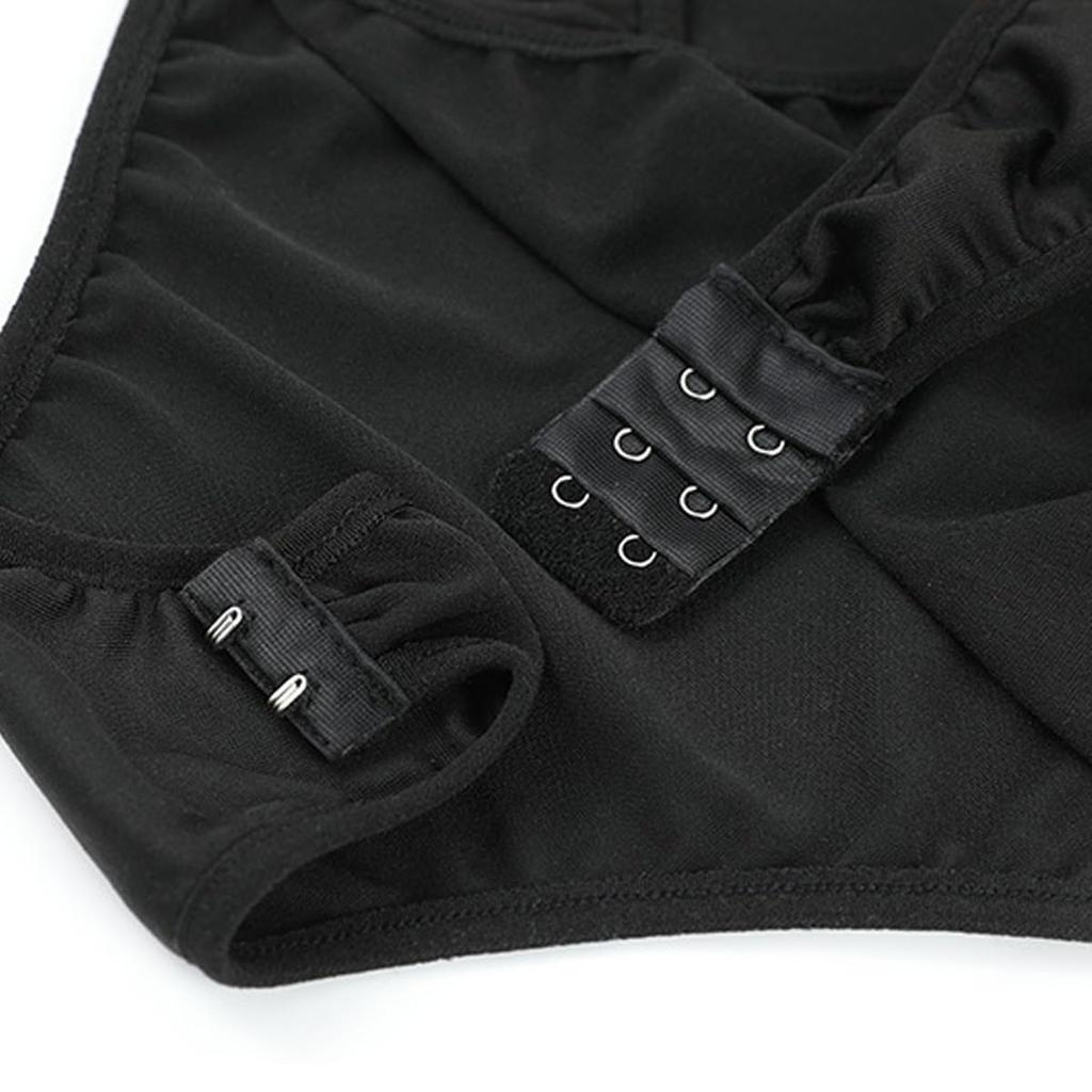 Maid Costume Cosplay Sexy Large Size Chubby Long Sleeve Leotard High Leg Apron Sexy Costume Lingerie Black White Extreme Underwear Babydoll Lace 5