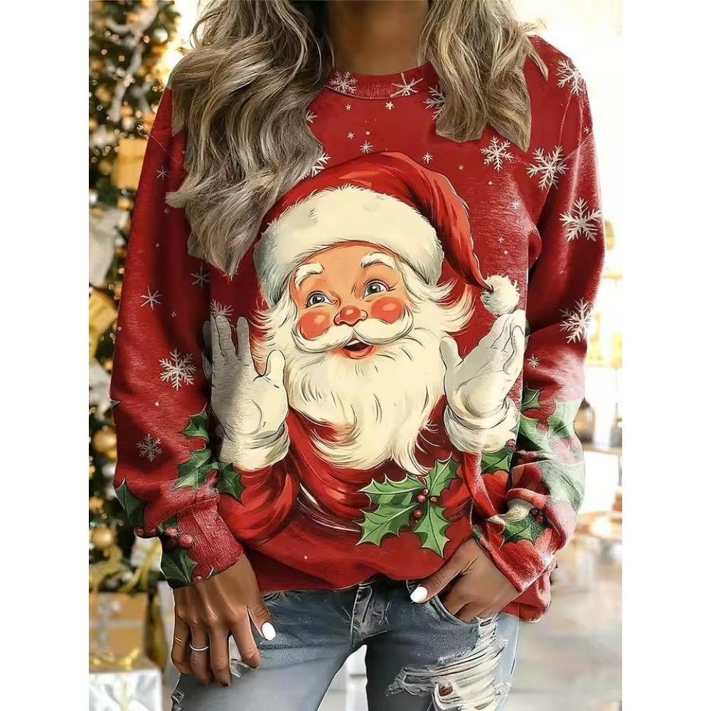 Women's  Animal Cat Printed Sweatshirt 3D Print O-Neck Long Sleeve Tops Women's Apparel Streetwear Fall Winter Pullover