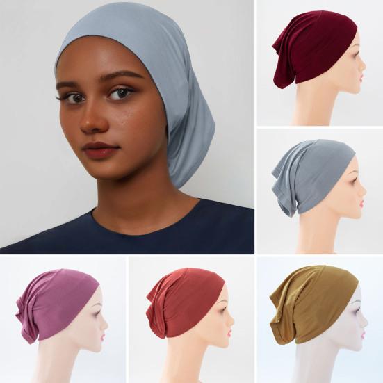 Women Turban Hat Modal Ethnic Top Hat Lightweight Breathable Hair Bag Elastic Fit Outdoor Activities Headwear