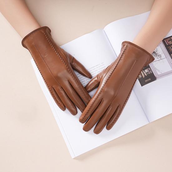 1 Paar Damen Handschuhe Kunstleder Touchscreen Vollhand Warme Winterhandschuhe Verdicktes Weiches Futter Reise Ski Handschuhe