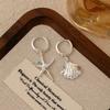 Summer Niche Design Sense Starfish Shell Asymmetrical Ear Buckle Diamond Pearl Fashion Simple Temperament Earrings