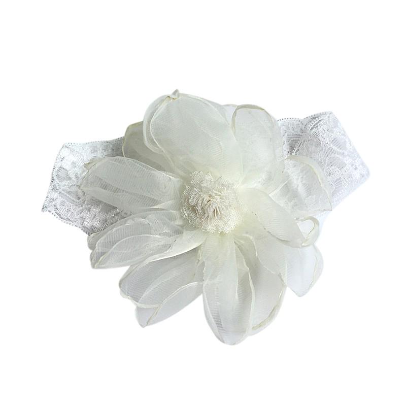 Dětská síťovaná krajková květinová čelenka pokrývka hlavy dívčí párty narozeninové šaty doplňky