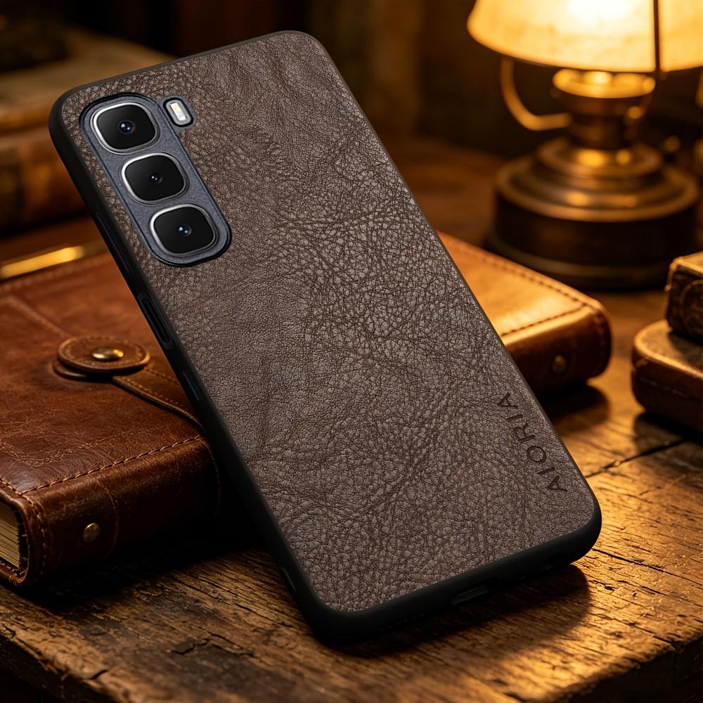Phone Case - Solid Color Faux Leather Phone Case for Infinix Hot 70 60 50 Pro 60I Note 60 50 Pro 50X, Smart Precise Camera Hole Placement