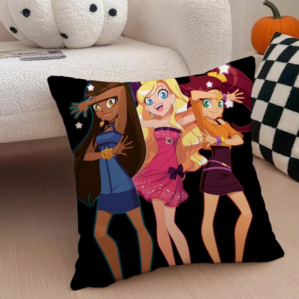 Magical Musical French Anime LLoliRock Cushion Cover Throw Pillow Cover Hidden Button Durable Polyester Chair Cushion