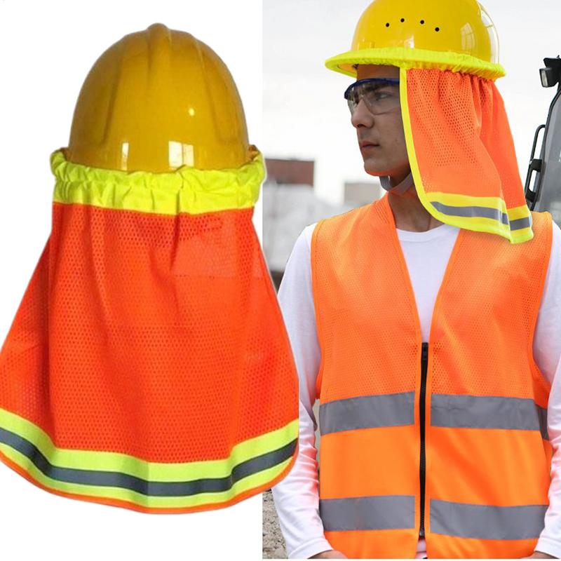Hard Hat Shade Hard Hat Brim Shade UV Protection 2 Pieces Neck Cover With Reflective Strap Lightweight Helmet Accessories For