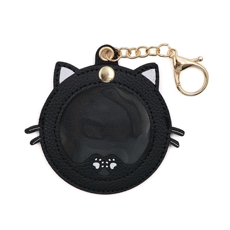 Kočičí taška s odznakem, ochranný kryt pro 58mm anime odznaky, klíčenka pro ženy, kožený přívěsek na klíče, auto, moto, přívěsek, dárek k narozeninám