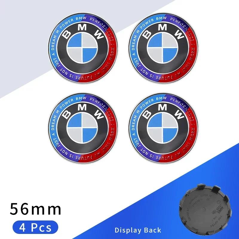 4 Stück 56mm Auto Radnabenkappe Abzeichen Logo Emblem für BMW E87 E30 E46 E28 E34 E39 E60 F02 F18 F35 G20 G03 G05 F10 E93 F20