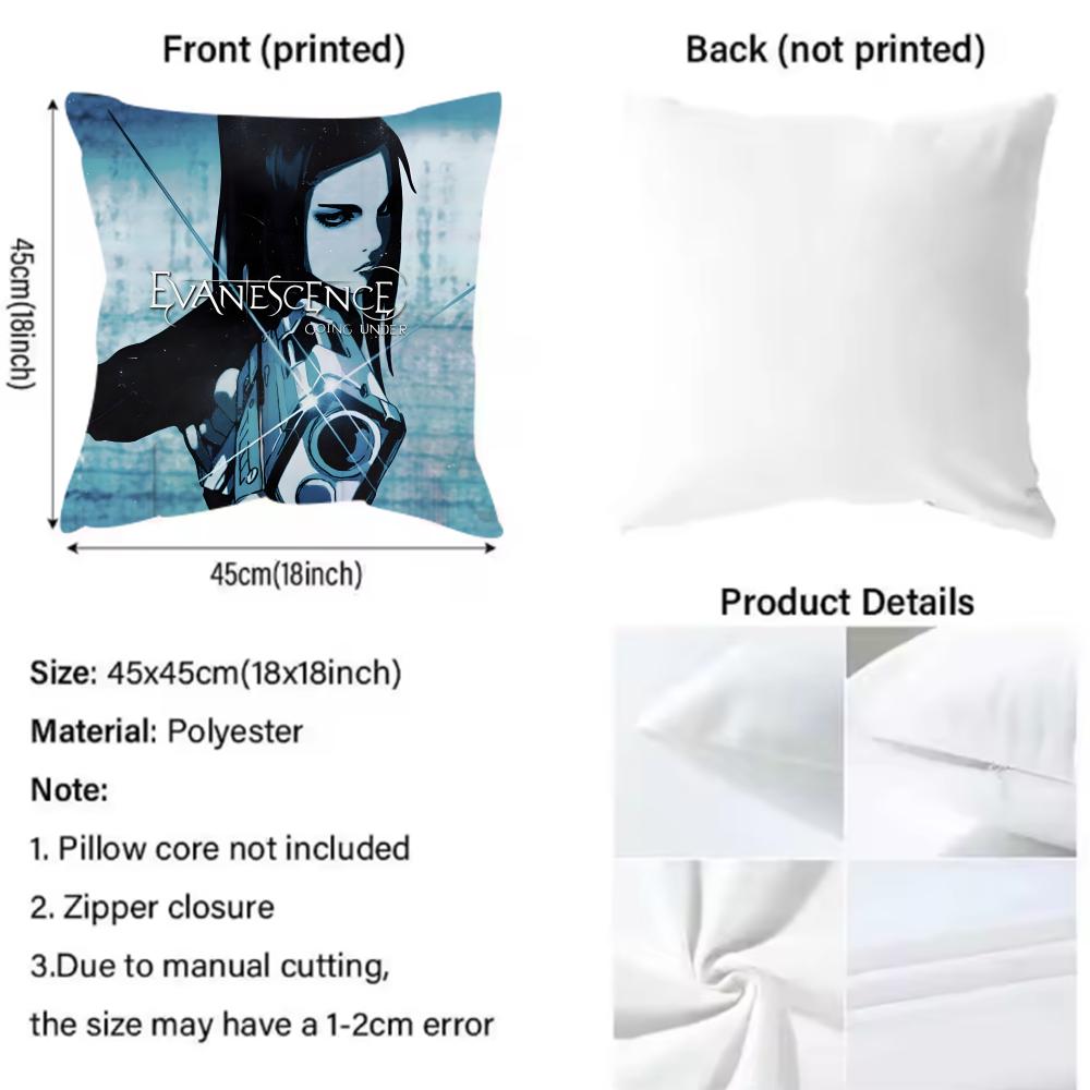 Band E-EvanescenceS Cushion Cover Pattern Printed Pillowcase for Living Room Sofa Cushion Cover & Bedroom Decor