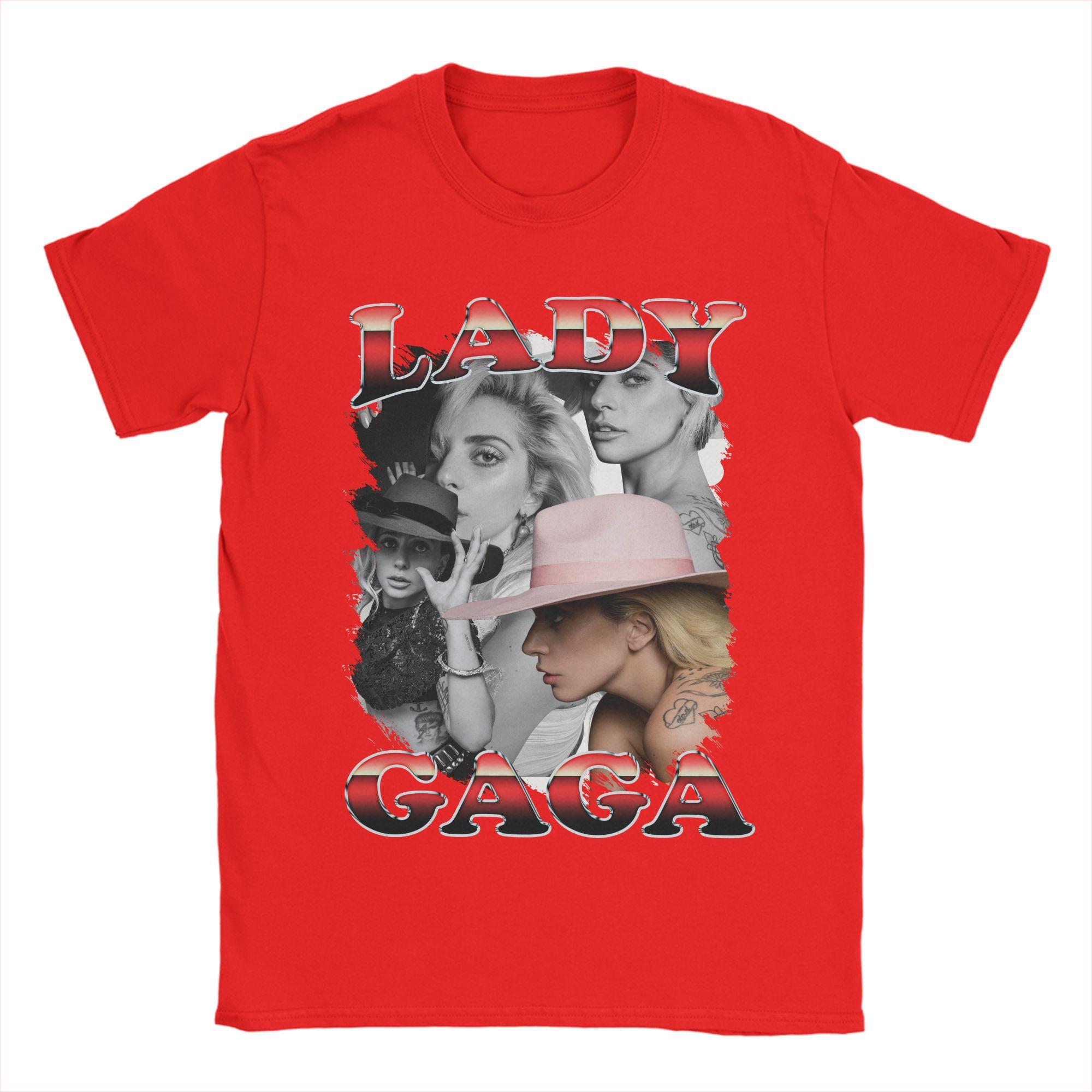 

Lady Gaga TShirt for Unisex Vintage Pure Cotton Tee Shirt Round Neck Short Sleeve T Shirts Party Clothing S