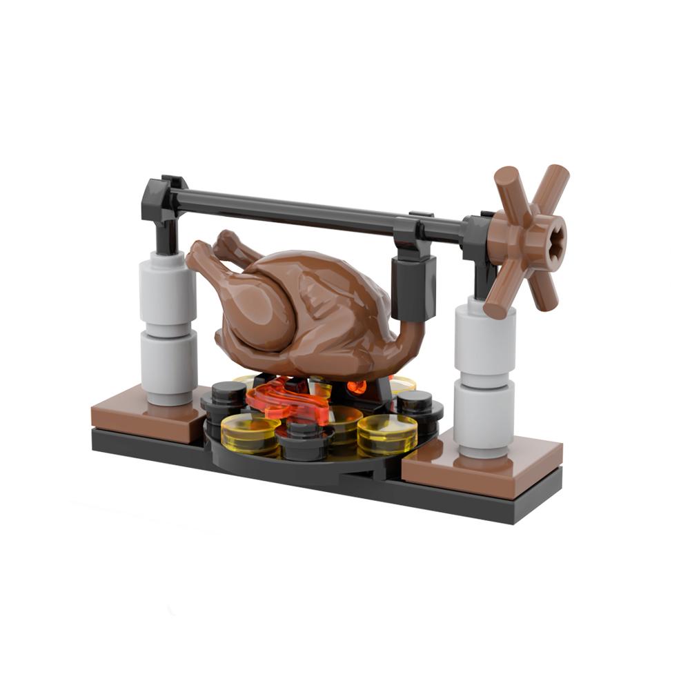 MOC Militär Mittelalter Lagerfeuer Camping Wald Baustein Set Feuer Spielzeug Figuren Montage Steine Spielzeug