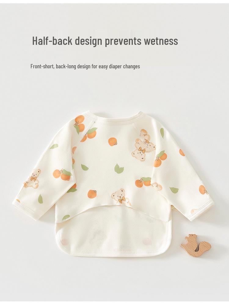 Newborn Pure Cotton Class A Shirt: Anti-Urine, Belly Protection, Size 52, Spring/Autumn