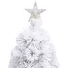 vidaXL Künstlicher Weihnachtsbaum mit Beleuchtung Weiß 240cm Glasfaser