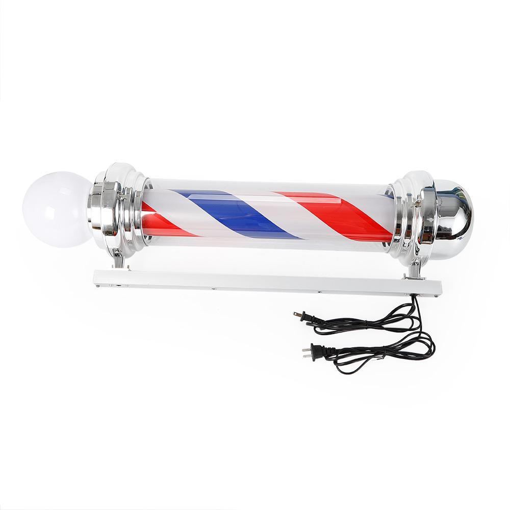 85cm Wall Mounted LED Barber Pole Light, Red White Blue Rotating Sign for Salon Shop Window Decor, Advertising Display Light