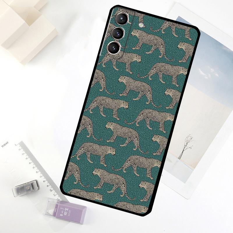 Fashion Leopard Print Phone Case For Samsung Galaxy S25 S24 S23 S22 S21 S20 S26 Ultra S10 Plus S23 FE S25 FE Cover