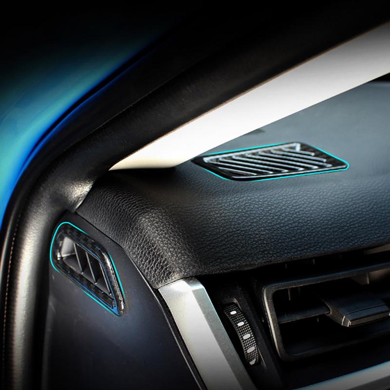 4pcs Car Inner Dashboard Air Vent Outlet Cover Trim Carbon Fiber Styling Decoration Cover For Toyota RAV4