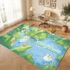 Floral Garden Theme Crystal Velvet Floor Rug Personalized Custom Name Text Warm Carpet Home Decoration