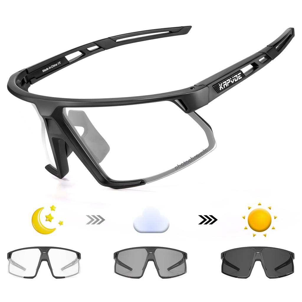 Pochromic Cycling Sunglasses UV400 Cycling Glasses Sports Eyewear Outdoor MTB Sunglasses Bicycle Goggles Bike Glasses