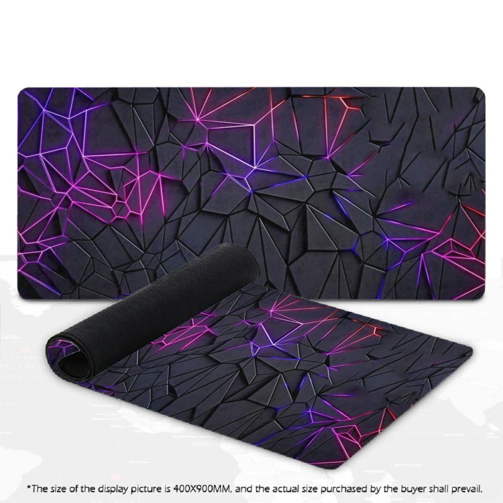 Neon Geometric Polygon Large XXL Mouse Pad Non-Slip Rubber Gaming Keyboard Deskmat Overlocked Computer Game Table Accessories