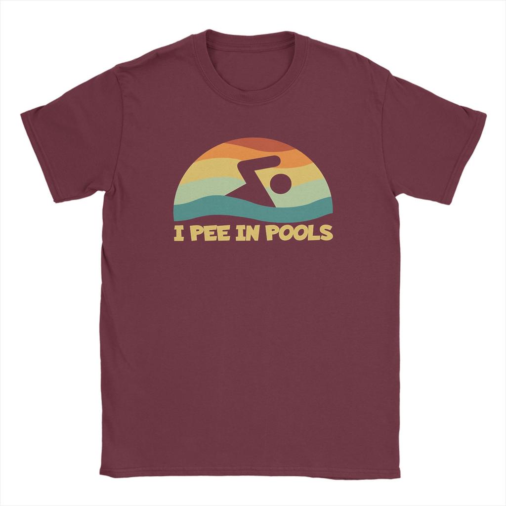 Funny I Pee In Pools Cotton T Shirt For Unisex Beach Aesthetic TShirts Crew Neck Fashion Tees Big Size Cheap Clothes
