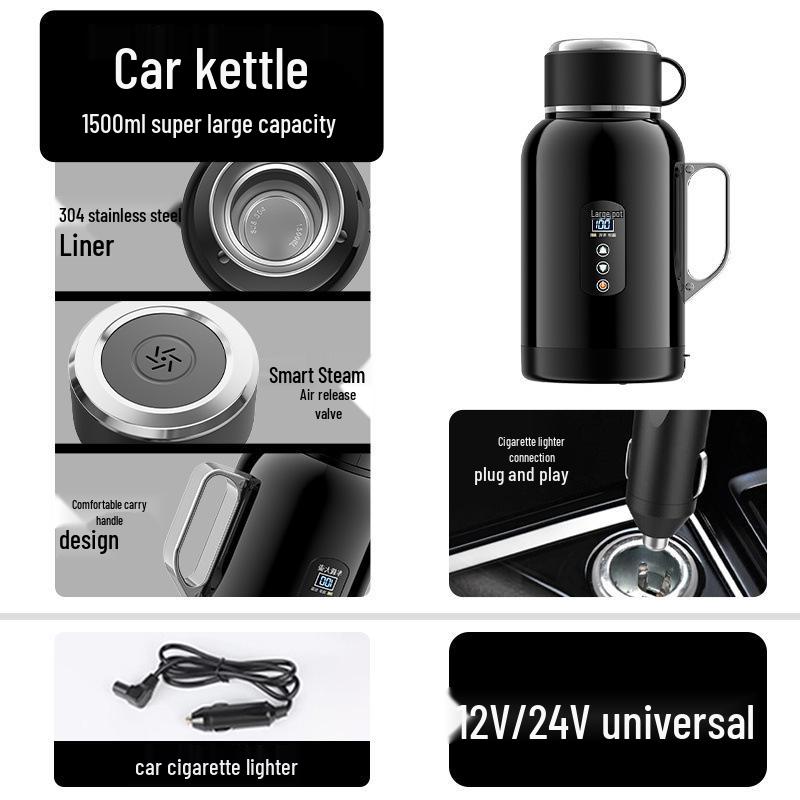 Universal Electric Car Kettle for Heating and Insulation