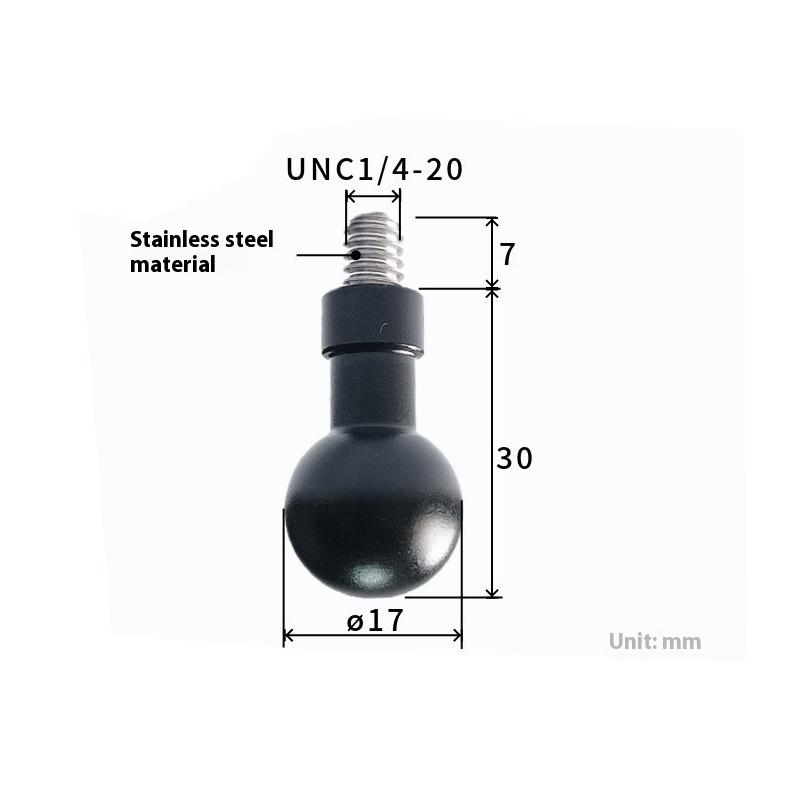 1/3Pcs For 13 12 Insta360 Action 5Pro Pocket 3 Holder Socket Arm Connector Phone Stand 17Mm Ball Head Adapter Mount 1/4" Screw