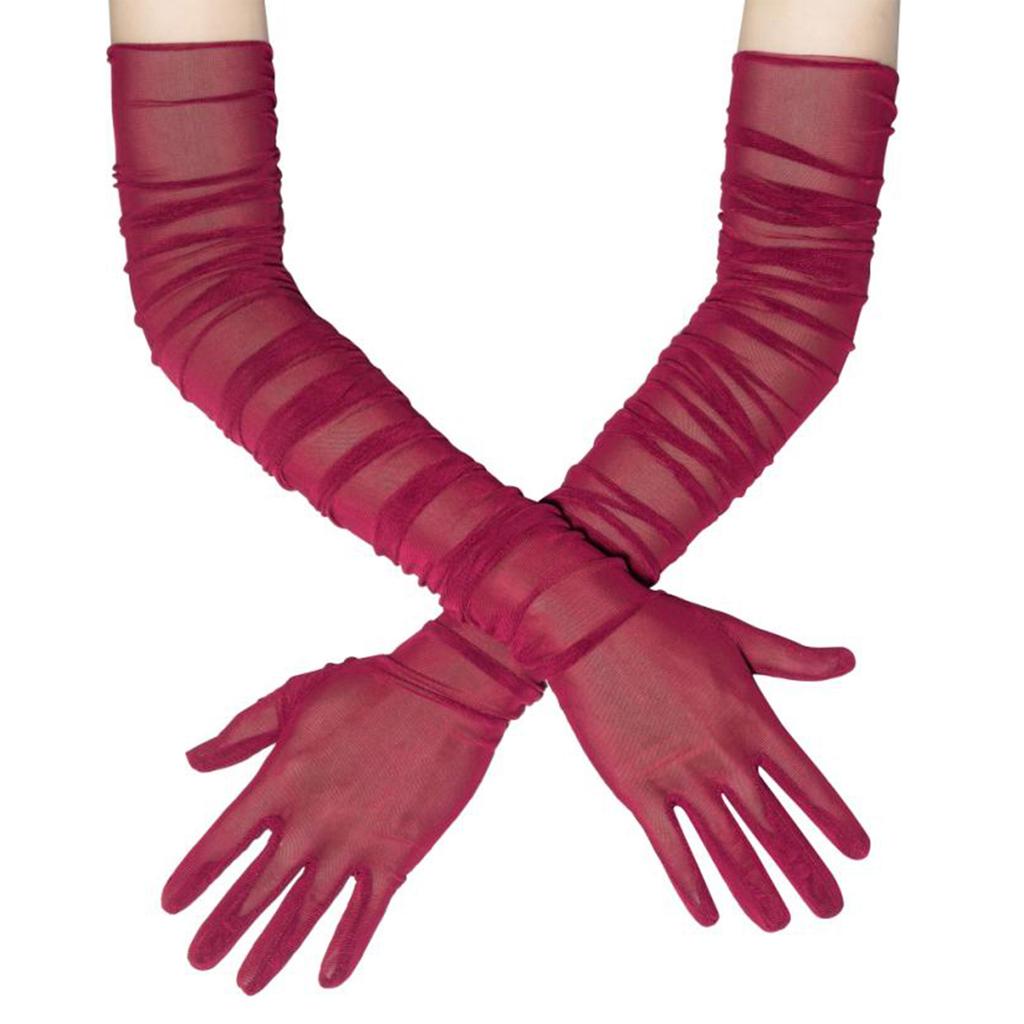 Zarte spitzenartige Netzhandschuhe 70-100cm Länge Abendgarderoben-Accessoire Netzhandschuhe für Gesellschaftstanz Braut