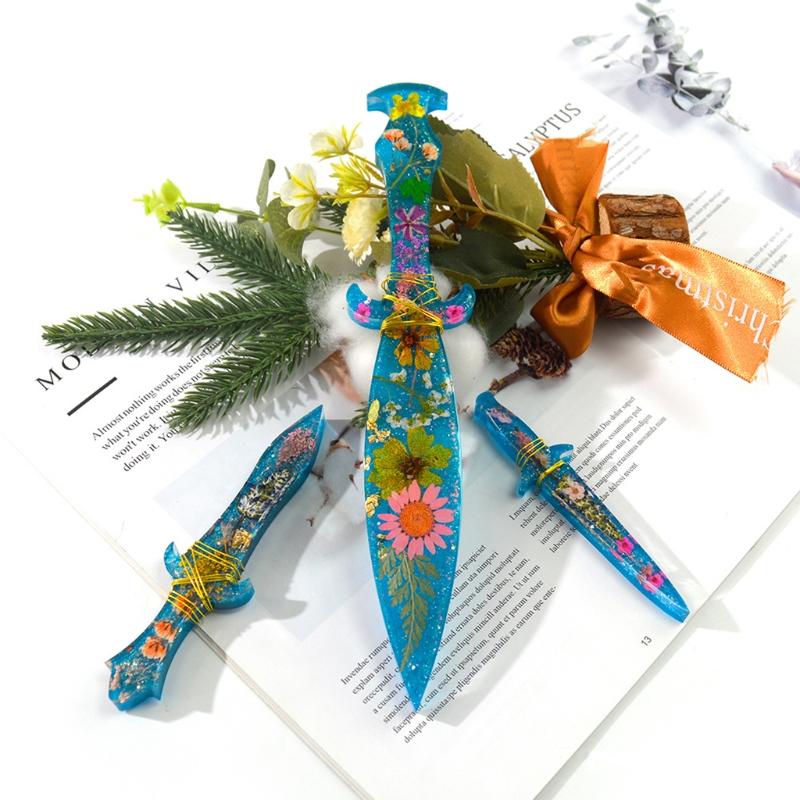 Messer Harzform Verschiedene Formen Schwert Dolch Silikon Epoxidform für Halloween Cosplay Schlüsselanhänger Dekoration DIY Gießen