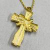 Classic Vintage gold color Cross Pendant Necklace Men Ladies  with rhinestone  Religious Amulet Necklace