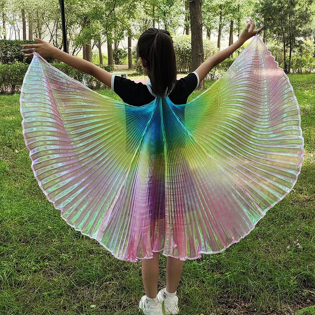 Colorful Wing Cape For Kids Role Play Lightweight Polyester Easy Wear Theater Costume Birthday Party Photography Accessory