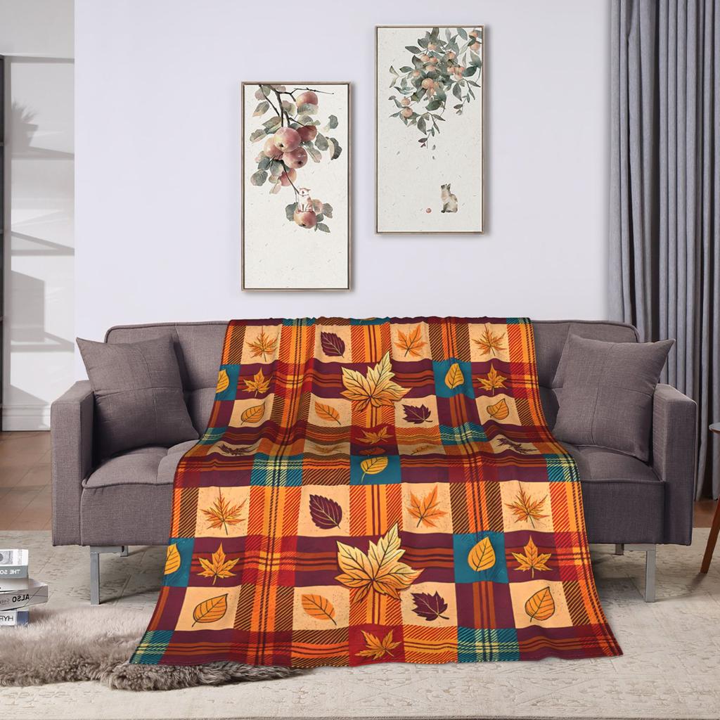 New Year Plaid & Pattern Blanket  Super Warm Comfortable Plush Throw Blanket For Students Outdoor Flannel Bedspread Bed Cover