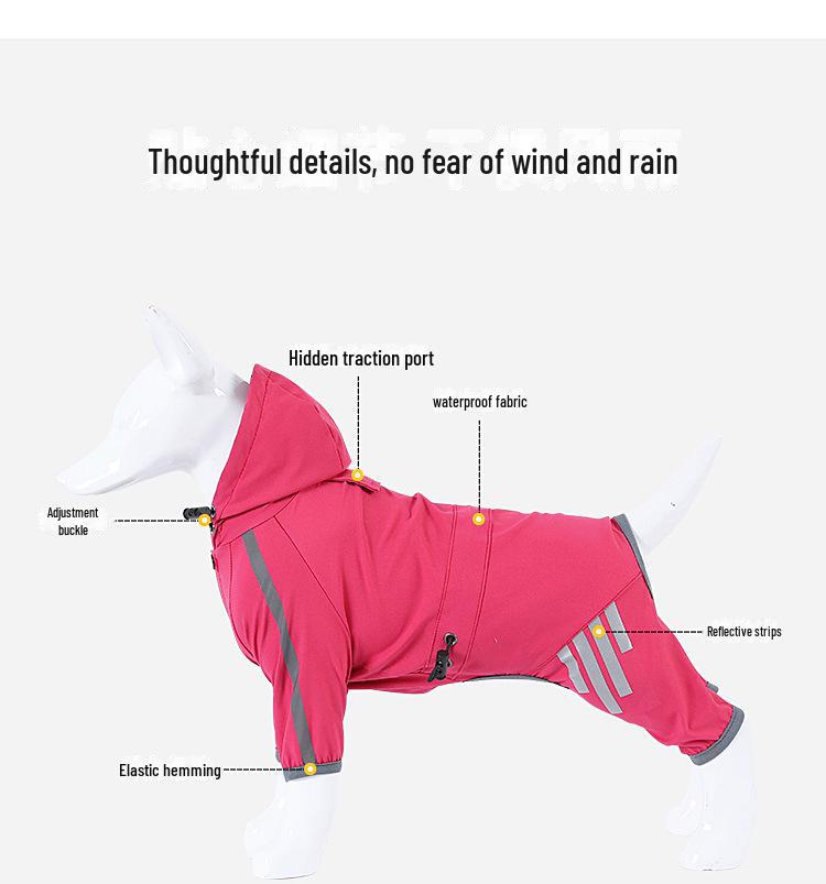 Waterproof Four-Legged Dog Raincoat for All Sizes - Outdoor Pet Rain Gear