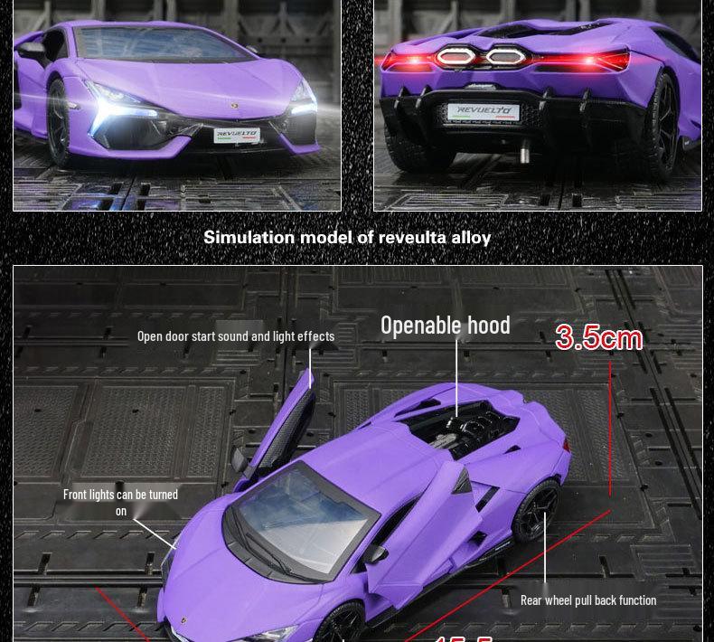 Caipo 88737 Lamborghini Aventador Alloy Model Car with 3 Opening Doors - Pull Back Toy for Kids