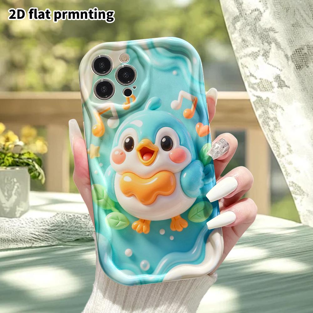 Phone Case: 2D Flat Design Suitable for iPhone 18 17 16 15 14 13 Pro Protective Case, Singing Little Penguin, Perfect Christmas and Halloween Holiday