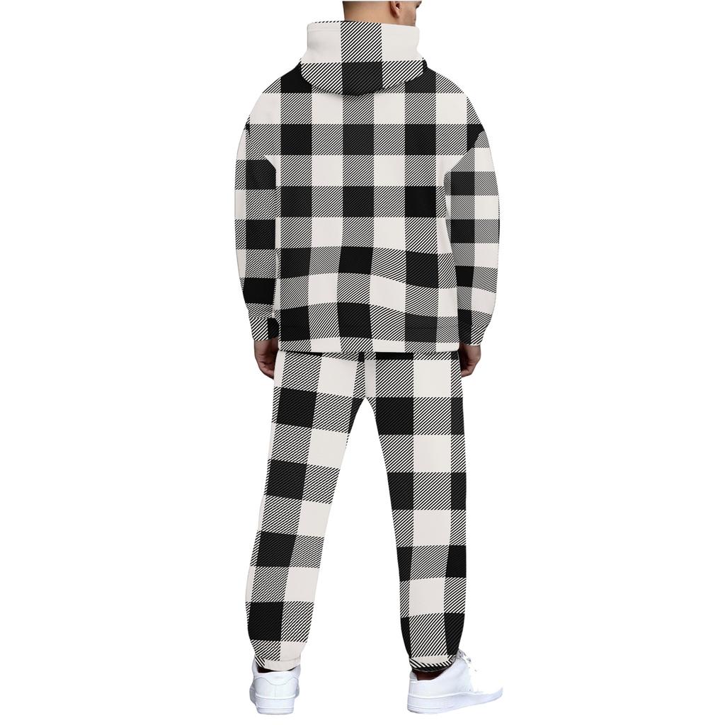 Herren Casual und personalisiert bedrucktes Langarm-Kapuzensweatshirt, Herren Sport-Sweatshirt und Sweatpants zweiteiliges Set