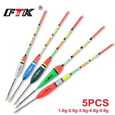 FTK 5pcs Fishing Barguzinsky Fir Bobber Float 1g 2g 3g 4g 5g Length 22-27CM for Carp Fishing Tackle