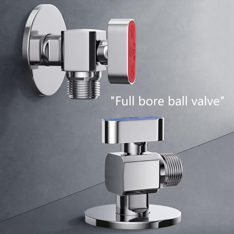 Brass Stop Valves for Kitchen Bathroom Use 1/2Inch Inlet and Outlet 1/4 Turn With Adapter for Hot and Cold Water Use