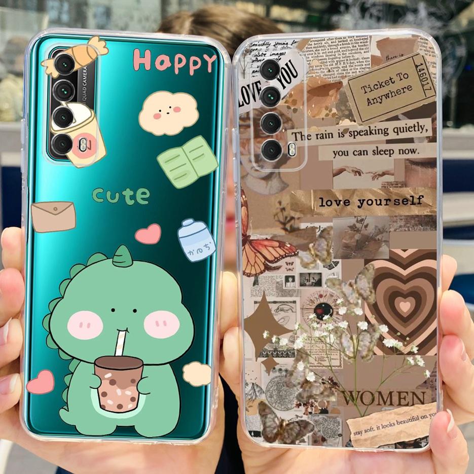 For Huawei P Smart 2021 Case PPA-LX1 PPA-LX2 New Fashion Painted Cover Soft TPU Phone Case For Huawei Y7a Psmart 2021 Coque Capa