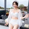 2025 Fairy Style Lace Bikini Set: Three-Piece Long Sleeve Split Swimsuit